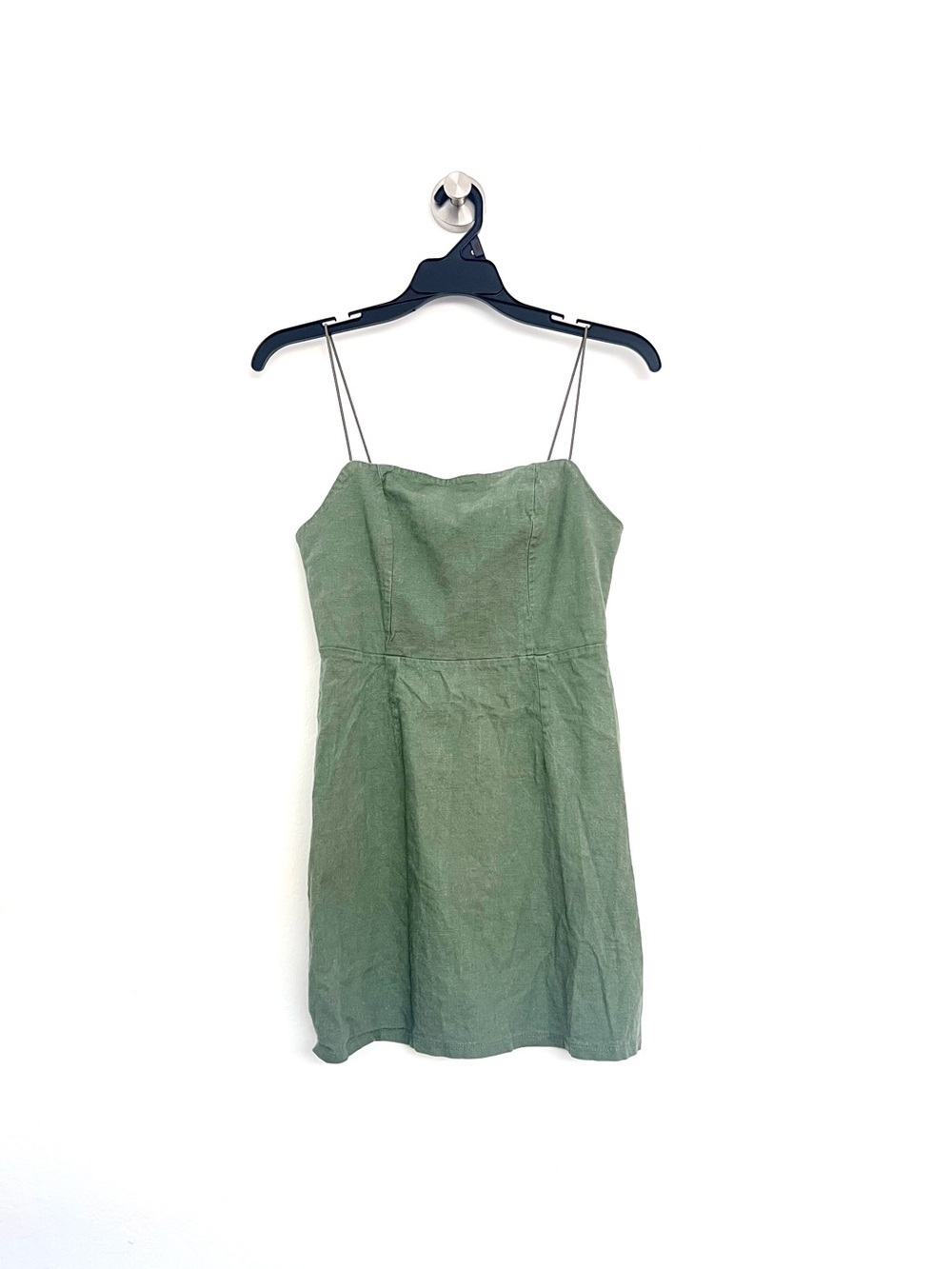 Lottie Moss Linen Blend Green Mini Dress
